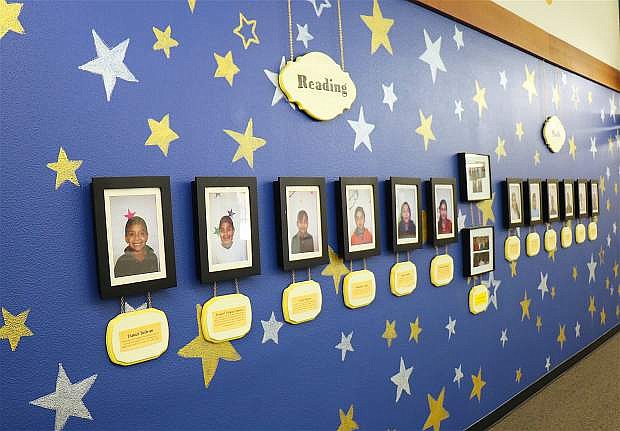 Students are recognized each day for reading a number of books as part of the Reach for the Stars program at Empire Elementary School.