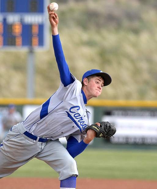 Pitcher Ben Nelson throws a 1-hit shutout against Damonte Ranch on Tuesday.