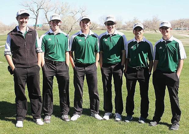 The Greenwave boys&#039; golf team played well in their home tournament. From left to right are Ray Plasse, Chance Wood, Kelvin Kam, Mike Richards and Jace Harman.