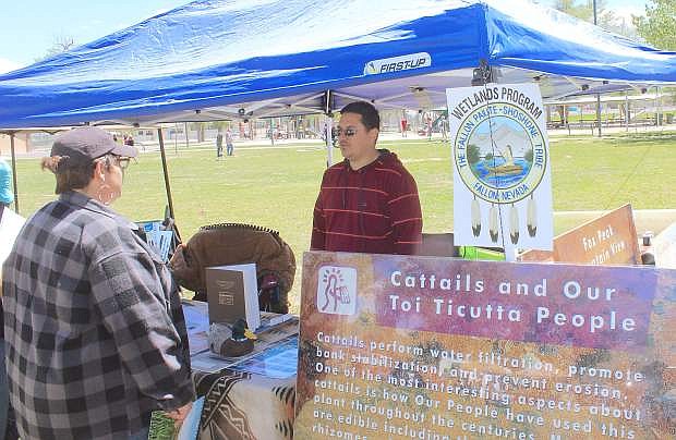 Elijah Hess, wetlands assistant at the FPST wetlands, listens to a question.