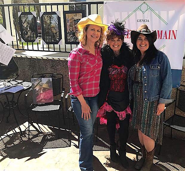 Genoa&#039;s Gallery on Main opened during the Cowboy Festival April 28-30 by collaborators from left, Peggy Wynne Borgman, community curator of Adams Hub in Carson City; Maureen Conlin of Happy Notes in Genoa; and owner Carrie Hardison.