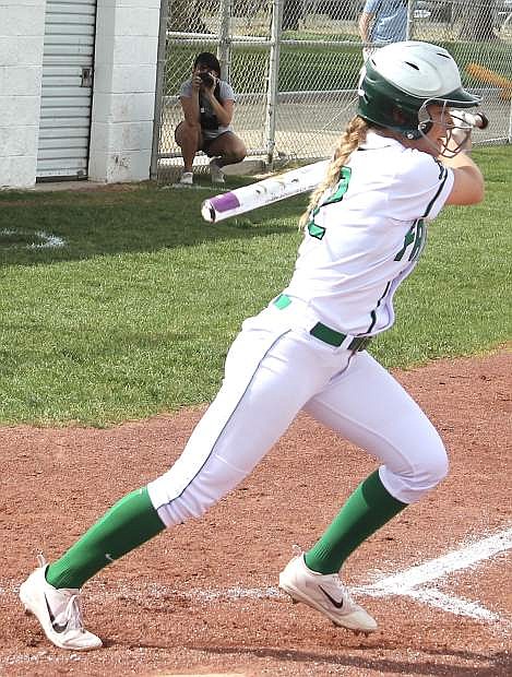 Stacy Kalt bolts for first base after hitting a pitch during the Lady Wave&#039;s series against Sparks.