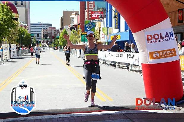 Cassandra Jones took second in the marathon at the recent Reno Downtown River Run.