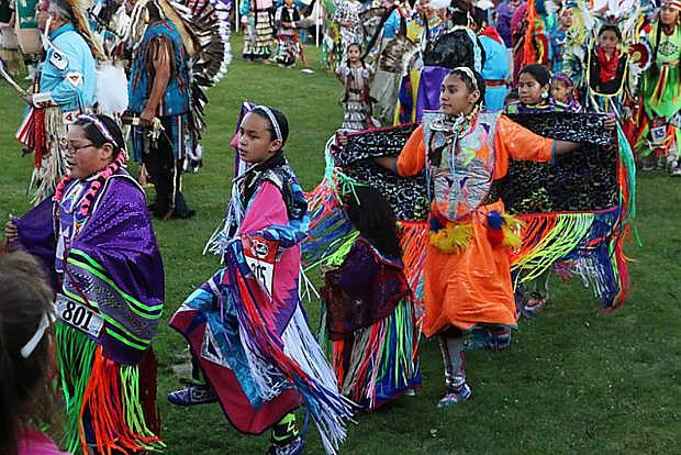 Young dancers participate in the 2015 Stewart Indian School Father&#039;s Day Powwow. This year&#039;s is scheduled for June 16-18. Photo provided by Stewart Indian School