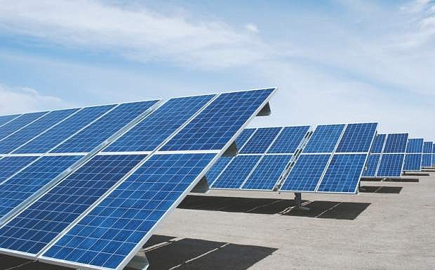 Thousands of solar panels are part of Enel&#039;s solar-geothermal power plant at Stillwater.