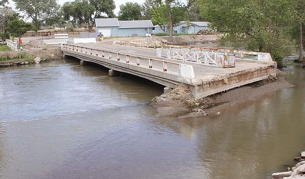 The flow of the Carson River at the Bafford Lane bridge is running at 2,150 cubic feet per second as of Thursday.