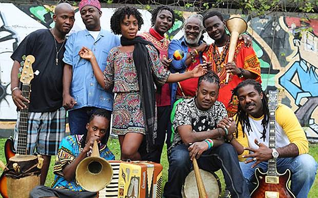 Lakou Mizik formed after the Haiti earthquake in 2010. The group appears at Oats Park on June 17.