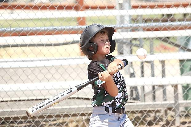 Fallon 10-under all-star Evan Giovanetti bats against Silver State on Sunday.