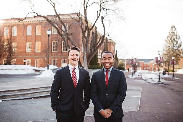 Washington State University junior and student body vice president Garrett Kalt, left, and president Jordan Frost, a senior, created a ticket and platform that won in a landslide victory.