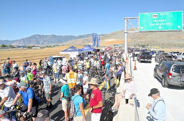 Hundreds of people attended the preliminary grand opening and fun run/bike/walk on the new section of I-580 in Carson City July 22. 