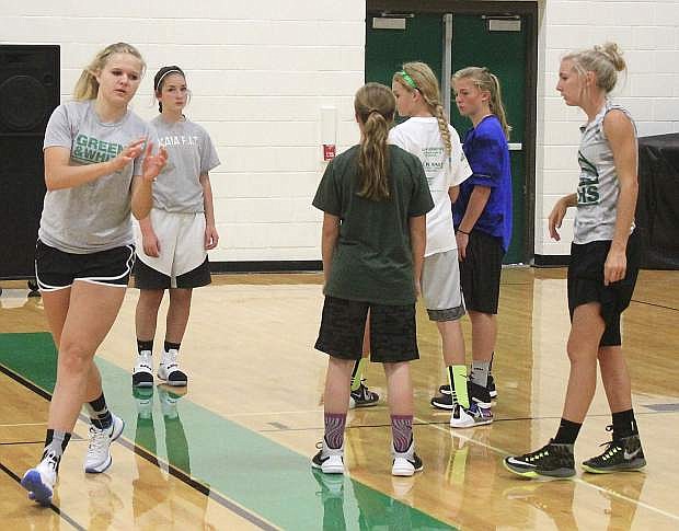 Chandler McAlexander demonstrates the station&#039;s next drill to Kansas Smith, Micky McAlexander, Shaylee Coldwell, Carlee Hitchcock and Caydee Farnworth.