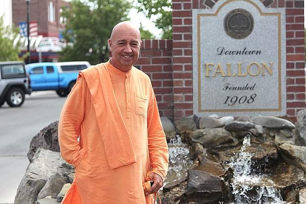 Bhaktimarga Swami passed through Fallon this week as part of his trek across the United States, now going on two years since the start.