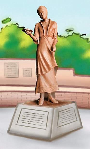 A rendering of a statue of Lillian Virgin Finnegan.