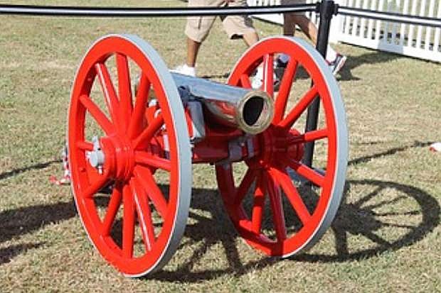 Cannon painted Rebel Red