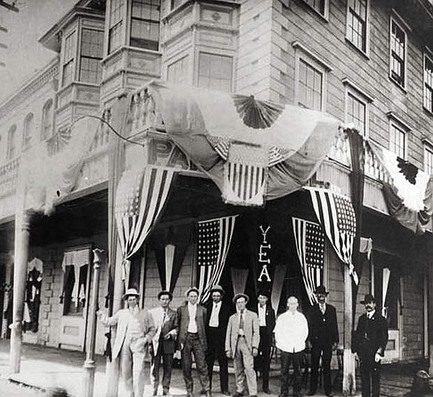 The original Ormsby House was renamed the Park Hotel. This shot was taken of the Park Hotel on July 4, 1900.