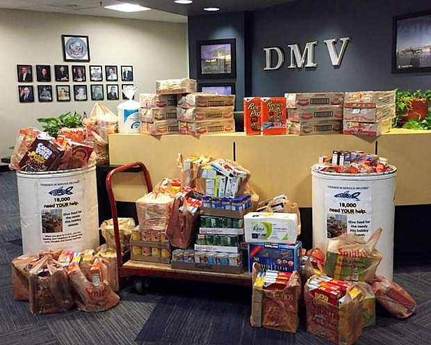 Nevada Department of Motor Vehicles employees donated 550 pounds of food to the food drive in August in Carson City. A total of 2,722 pounds of fresh produce and nonperishable food was donated for the hungry.