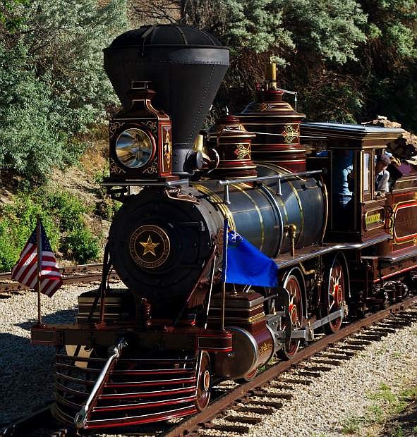The historic Glenbrook locomotive was built in 1875 to haul lumber from the mills at Lake Tahoe.
