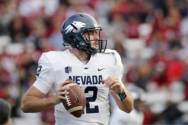 Then-Nevada quarterback David Cornwell playing against Washington State on Saturday. Cornwell, a transfer from Alabama, has left the Wolf Pack.