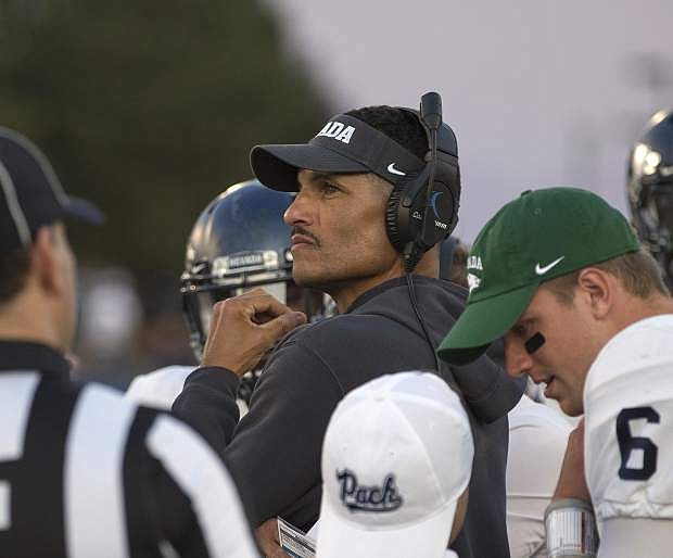 Nevada head coach Jay Norvell during a timeout Saturday against Idaho State. The Wolf Pack faces No. 18 Washington State on the road this week.