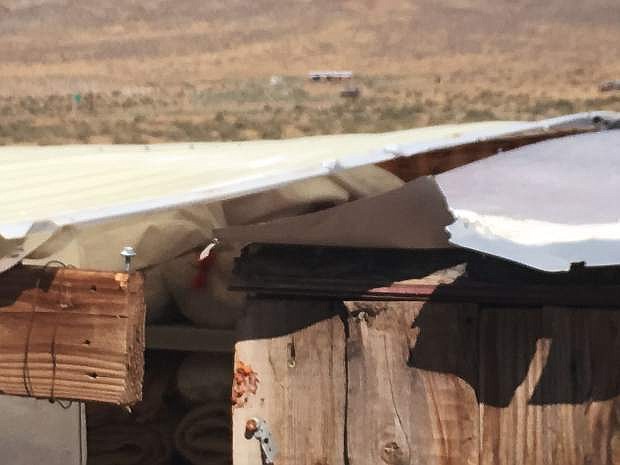 A central portion of the motel separated when strong winds traveled along the valley separated by Nevada state route 361