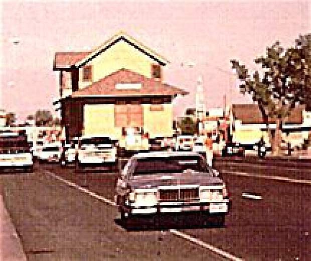 The Depot travels down Williams Ave. on the way to way to its new home in Fallon in 1987.