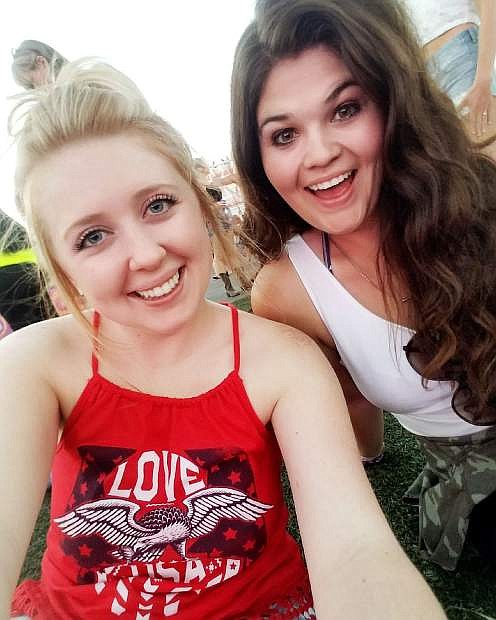 Former UNR graduate Nicole Kowalewski (left) and her friend Brianna Freeman pose for a photo hours before the Route 91 shooting that left almost 60 people dead.