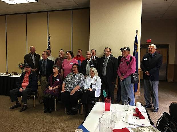 Several veterans were honored for their service at a Carson City Republican Women luncheon on Nov. 21 at the Carson Nugget. The guest speaker was John Yuspa of Honor Flight Nevada, which honors veterans with trips to Washington, D.C. Election of officers for 2018 was voted at the meeting as well. An installation dinner will be at 5:30 p.m. Dec. 19 at the Nugget. For information and tickets, contact Sandy Markoe at 775-220-3589 or sandy.markoe@att.net by Dec. 15.