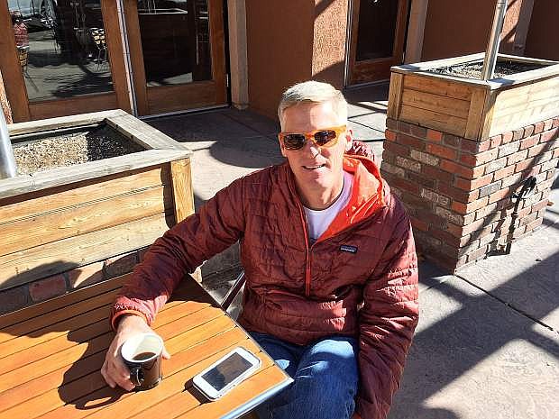 Kurt Meyer enjoys a cup of coffee from Hub Coffee Roasters on the newly upgraded patio at The Union. The coffee shop portion of the restaurant, coffee bar and tap house is open for business daily at 7 a.m.
