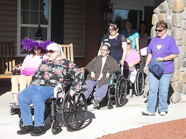 Judy McPherson, Brenda Royer, Winona Brady, Tammy Parkerson, Janet Young, Amy Hann, Teenah Beland and Melissa Espinoza set out for their walk around the block. The group set up the walk to raise awareness of Alzheimer&#039;s Disease for National Alzheimer&#039;s Month.