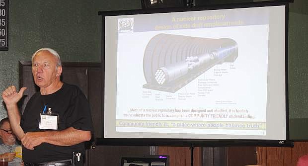 Gary Duarte, director and founder of the U.S. Nuclear Energy Foundation, said Wednesday at the Churchill County Central Republican Committee monthly meeting a nuclear storage repository should be revitalized at Yucca Mountain.