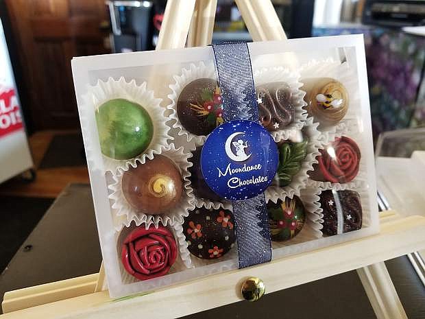 Chocolates from Carson City chocolatier Moondance Chocolates will be sold in Expresso Yourself.