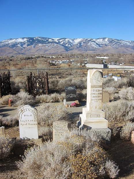 These headstones in the nearly-forgotten Empire Cemetery are just about all that remains of the once-prosperous community of Empire City, located east of Carson City.