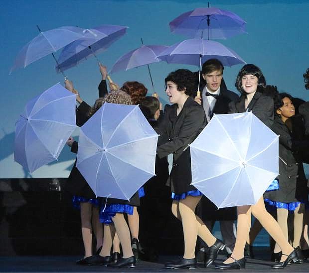 Cast members rehearse a dance number from Singing in the Rain Jr.