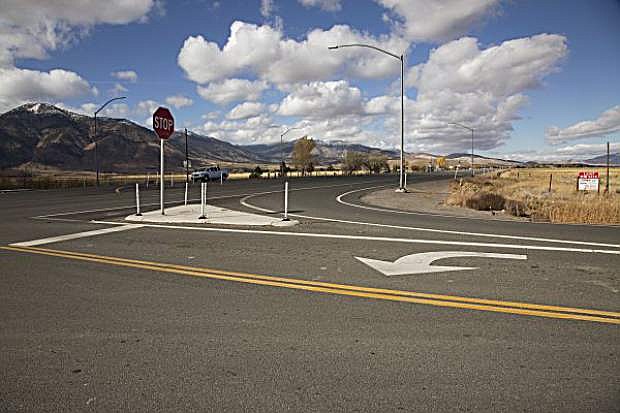 The intersection of Airport Road and Highway 395.