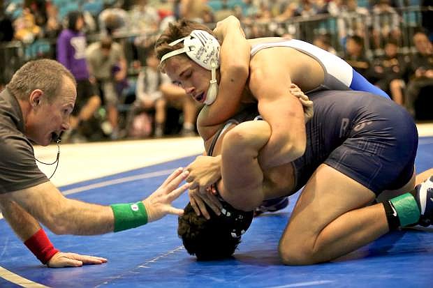 182-pounder Jesse Case has the upper hand on Rio Rancho&#039;s (New Mexico) Jared Hererra this season at the Tournament of Champions.