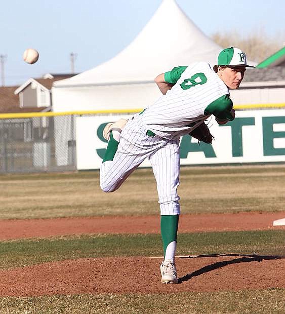 Fallon pitcher Hayden Strasdin gave the Wave a need win against South Tahoe on Friday.