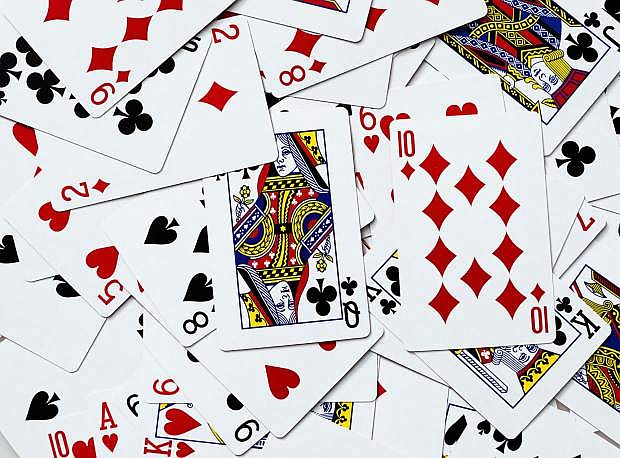 Large group of playing cards for background.