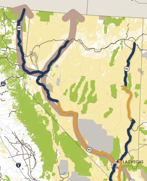 Vegas to Reno freeway will bypass Douglas County Serving Northern Nevada