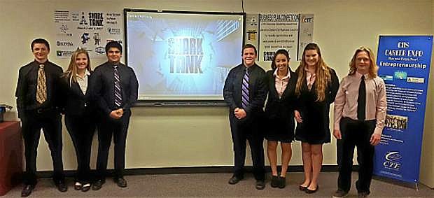 Career and Technical Education Shark Tank 2017 participants. The 2018 Shark Tank is today and Friday at Carson High School.