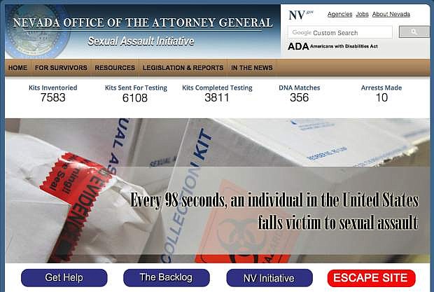 A screenshot of the sexual assault initiative website.