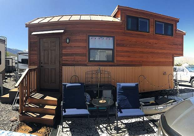 Killeen&#039;s tiny house is made like any other house, with real materials such as hardwood, corrugated metal, and cork flooring. It just happens to roll.