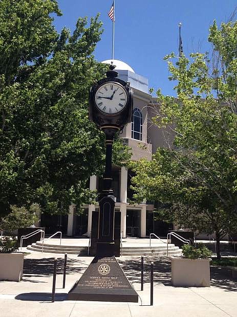 The Rotary Clock in front of the Nevada State Legislature.