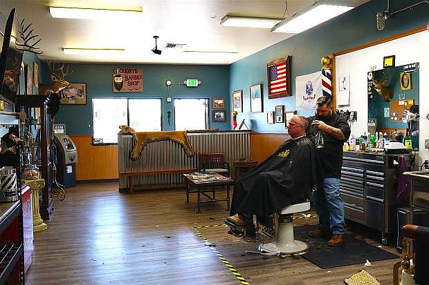 Majority of memorbilia in Grouchy&#039;s Barbershop is from owner Billy Coleman&#039;s garage for clients to relax and enjoy.