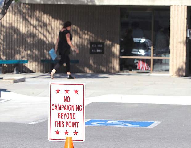 Voters arrived early at the Fallon Convention Center to cast their ballots Tuesday morning.