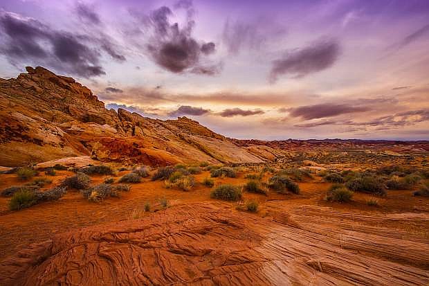 Sunset in Red Rock Canyon National Conservation Area, Nevada.