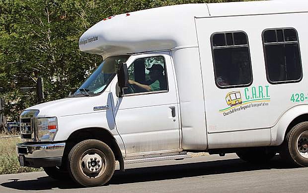 A CART (Churchill Area Regional Transportation) bus leaves the William N. Pennington Life Center on June 20.