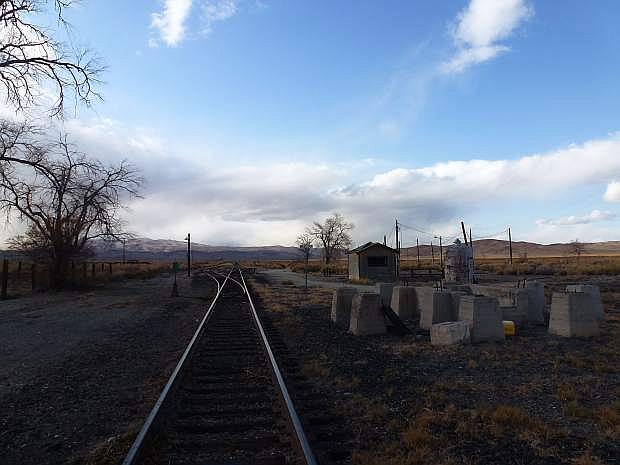 Only a handful of foundations, a few weathered houses, and long-closed businesses remain of the once-thriving railroad town of Wabuska, located about 17 miles north of Yerington.