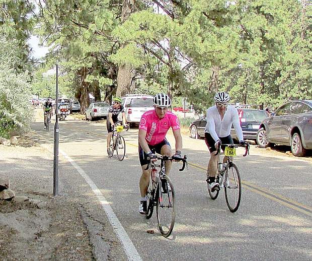 Cyclists depart from the Woodfords reststop last year during the 37th annual Death Ride, Tour of the California Alps.