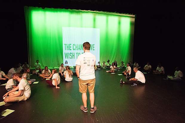 Garrett Kalt leads an activity, &#039;Be the Change You Wish to See,&#039; during last year&#039;s summit.