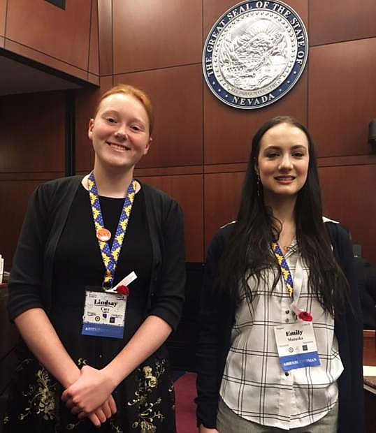 2018 Delegates Lindsay Carr (Douglas) and Emily Matsuka (Carson).